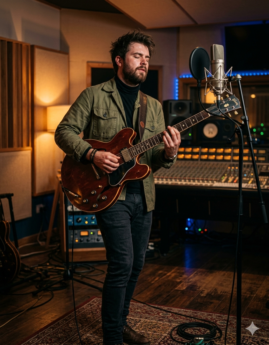 Artist in recording studio